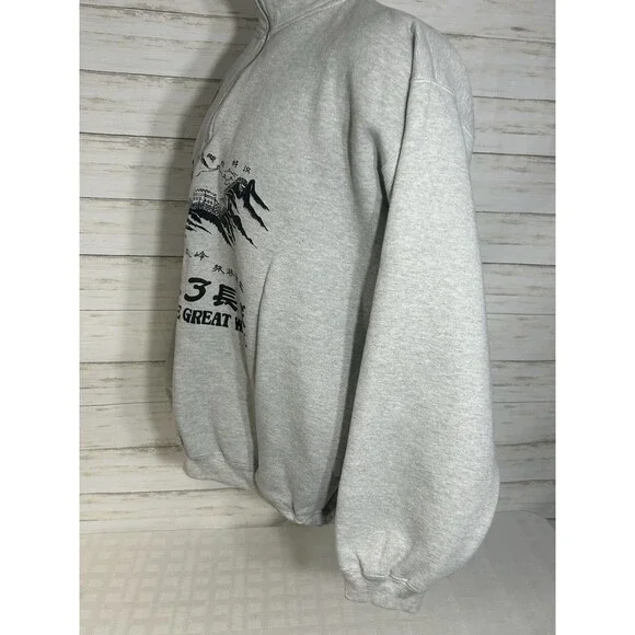 RARE! Vtg. LEE SPORT I Climbed the Great Wall of China Sweatshirt XL Men 1/4 Zip - Picture 5 of 16